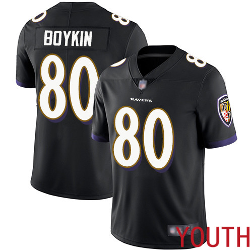Baltimore Ravens Limited Black Youth Miles Boykin Alternate Jersey NFL Football #80 Vapor Untouchable->youth nfl jersey->Youth Jersey